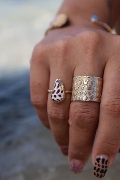 Bezeled Hebrew Cone Shell Ring – Hina’s Treasures Hawaii