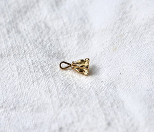 Solid Gold Crown Flower Pendant (Dangling)