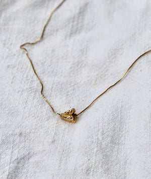 Solid Gold Crown Flower Floating Necklace