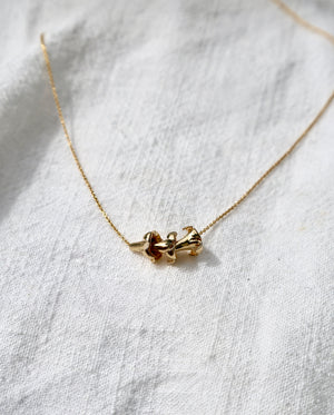 Solid Gold Puakenikeni Floating Necklace