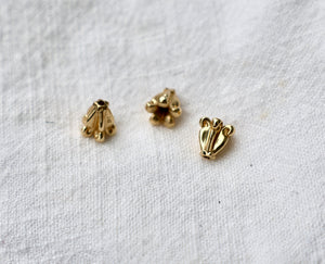 Solid Gold Crown Flower Charm (Floating)