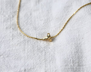 Solid Gold Puakenikeni Floating Charm on GOLD FILLED Chain