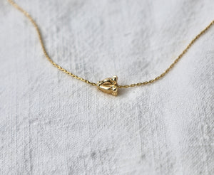 Solid Gold Crown Flower Floating Charm on GOLD FILLED Chain