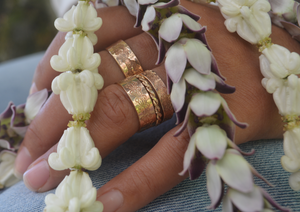 
            
                Load image into Gallery viewer, 7MM Double Lei Pua Kalaunu (Crown Flower) Ring
            
        