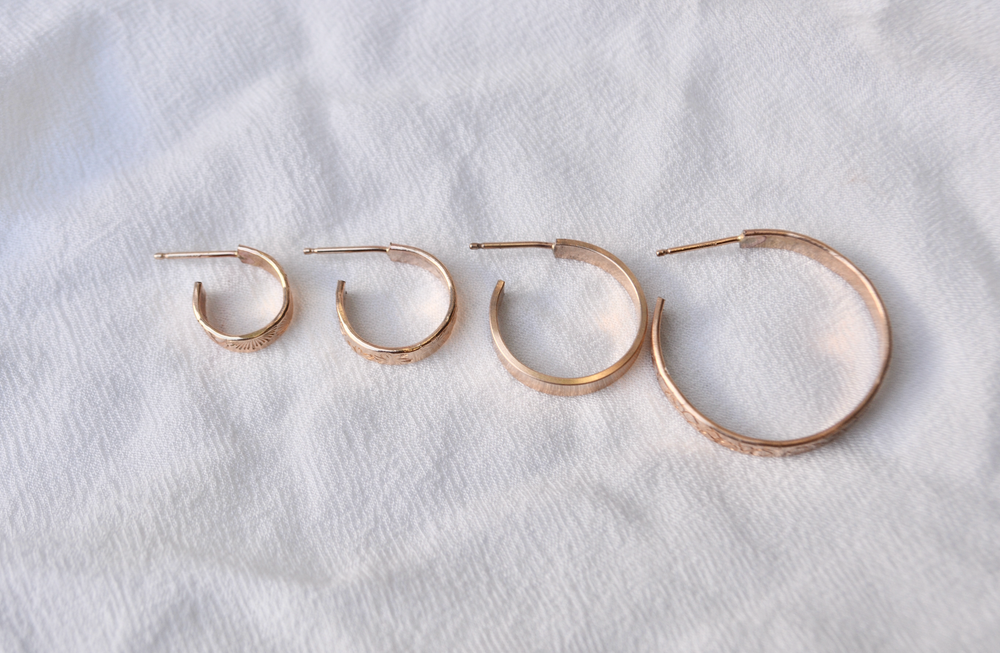 
            
                Load image into Gallery viewer, 4MM Pua Melia (Plumeria) Hoops
            
        