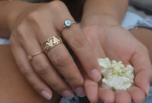 Pua Kalaunu (Crown Flower) Cuff Ring