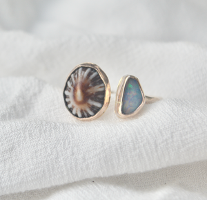 
            
                Load image into Gallery viewer, &amp;#39;Opihi Opal Cuff Ring
            
        