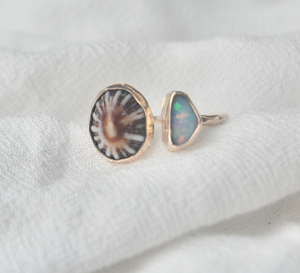 
            
                Load image into Gallery viewer, &amp;#39;Opihi Opal Cuff Ring
            
        