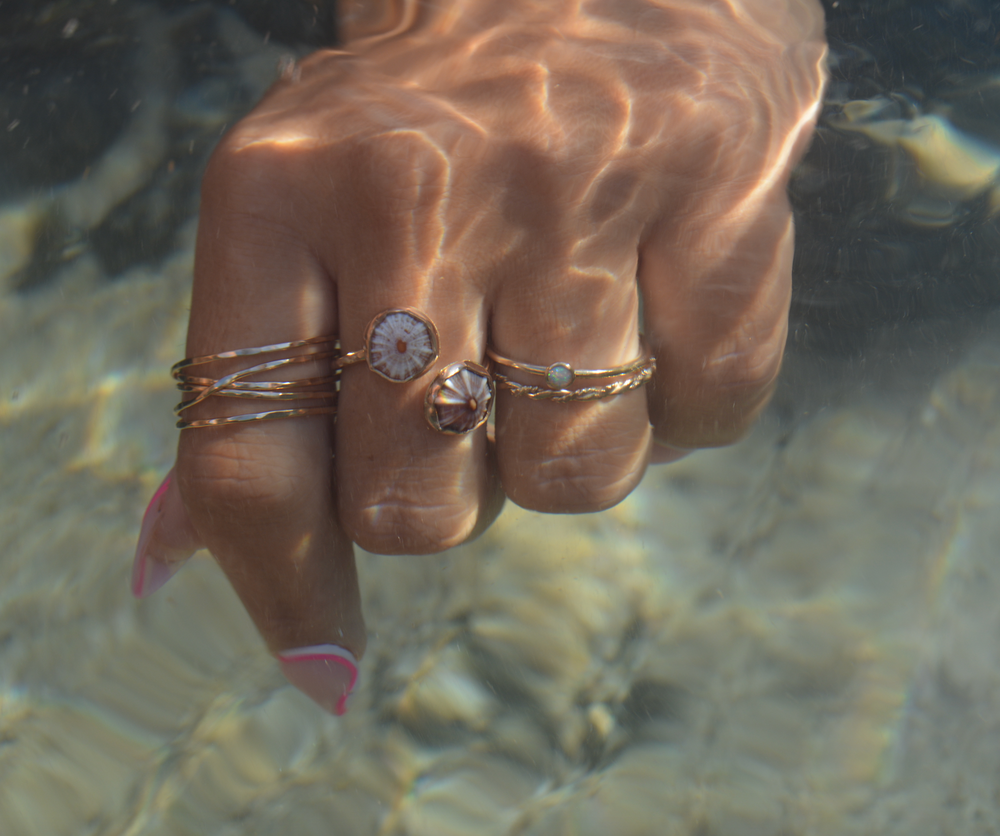 
            
                Load image into Gallery viewer, Double &amp;#39;Opihi Cuff Ring
            
        