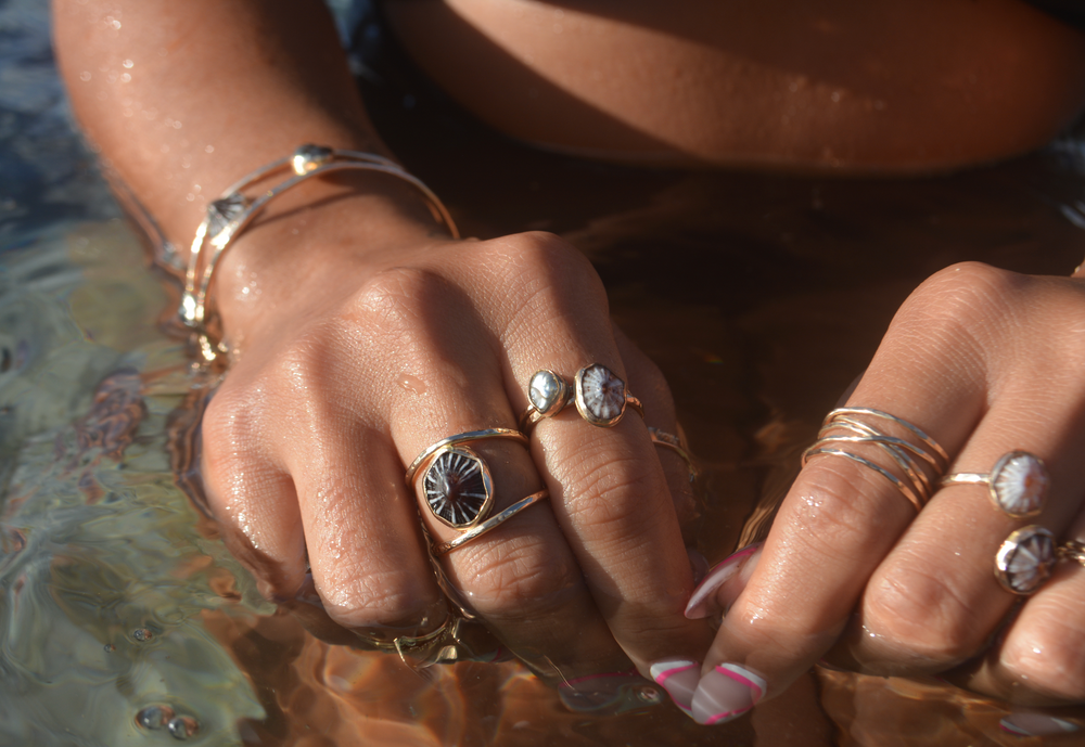 Bezeled 'Opihi Ring