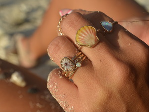 Bezeled Sunrise Ring