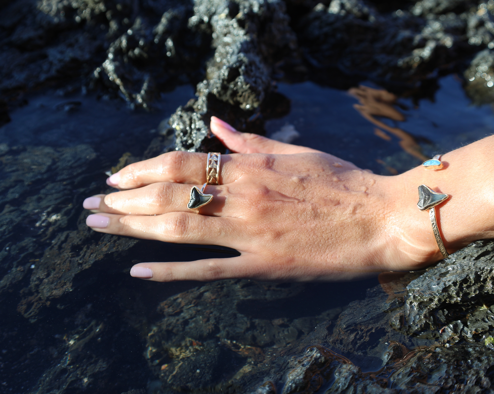 Multi Shark Tooth Cuff Ring