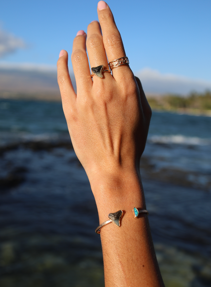 Shark Tooth Opal Cuff Bracelet