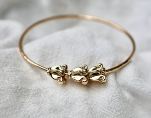 Floating Pua Kalaunu Bangle (solid gold on gold filled)