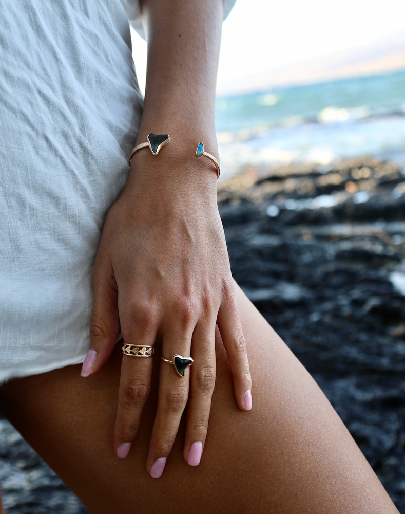 Shark Tooth Opal Cuff Bracelet