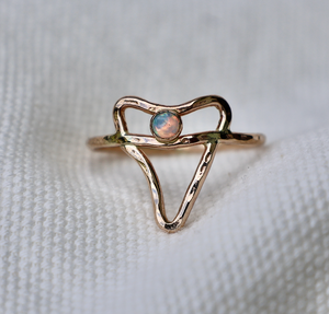 Opal Shark Tooth Outline Ring