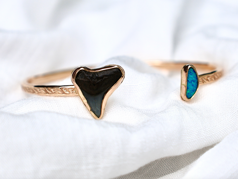 Shark Tooth Opal Cuff Bracelet