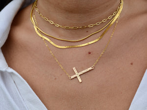 Stamped Cross Necklace