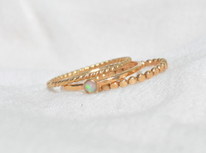 Petite Opal Ring Stack