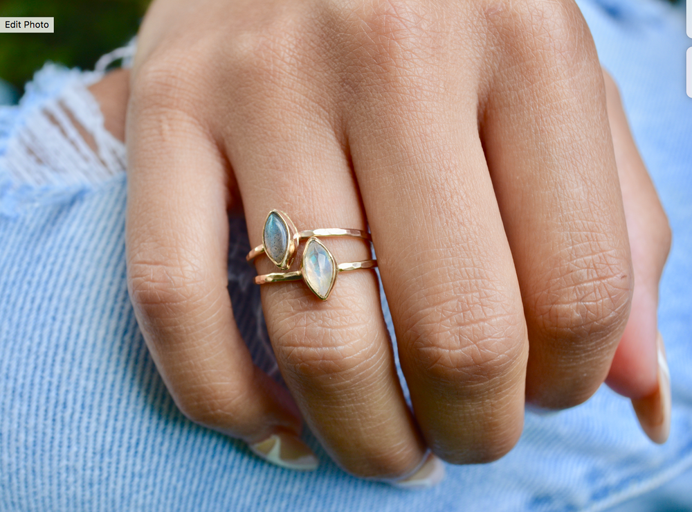 
            
                Load image into Gallery viewer, Mini Marquise Moonstone Ring
            
        