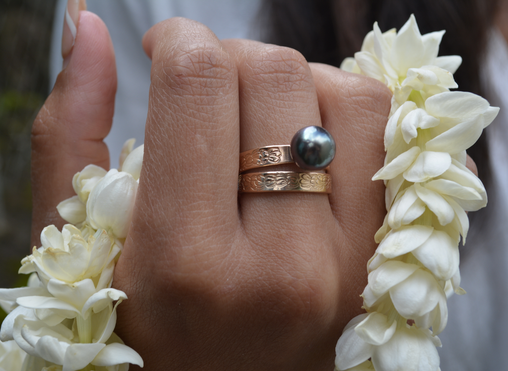 Tahitian Lei Pikake Ring