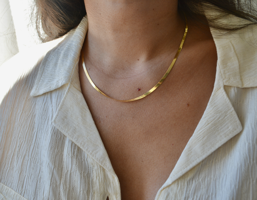 3mm herringbone online necklace