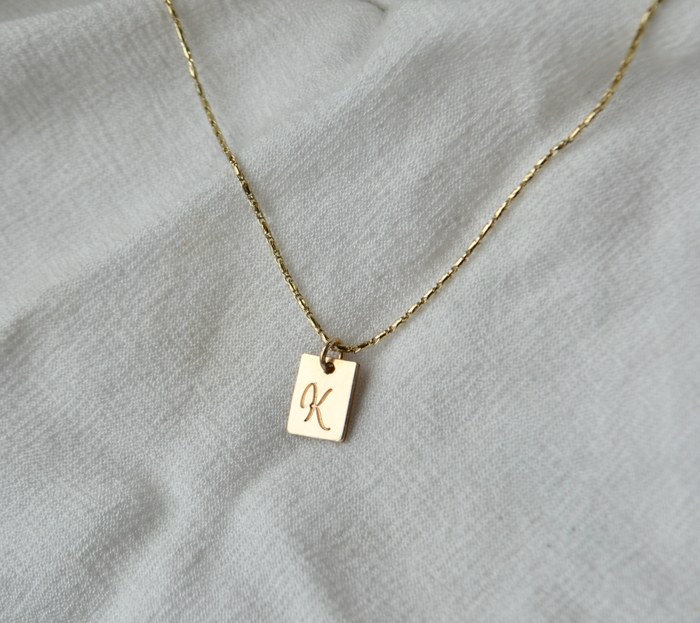 Buy WIGERLON Square Initial Necklace for Women and Men Alphabet Letter  Pendant for Girls Color Silver and Gold Online at desertcartINDIA