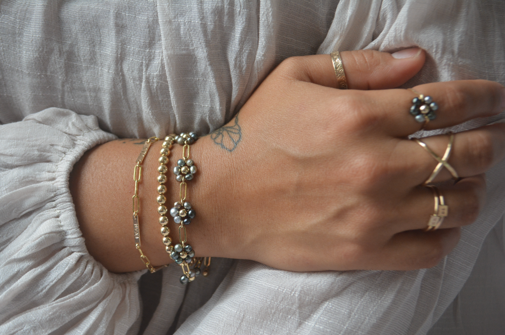 Keshi Flower Bracelet
