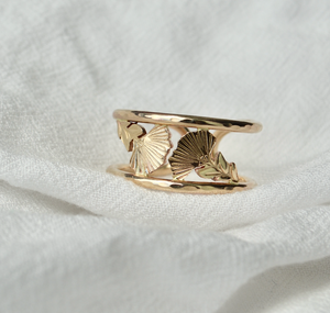 
            
                Load image into Gallery viewer, Double Lehua Cuff Ring
            
        