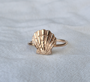 Golden Sunrise Shell Ring