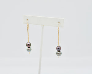 
            
                Load image into Gallery viewer, Double Pearl Bar Earrings
            
        