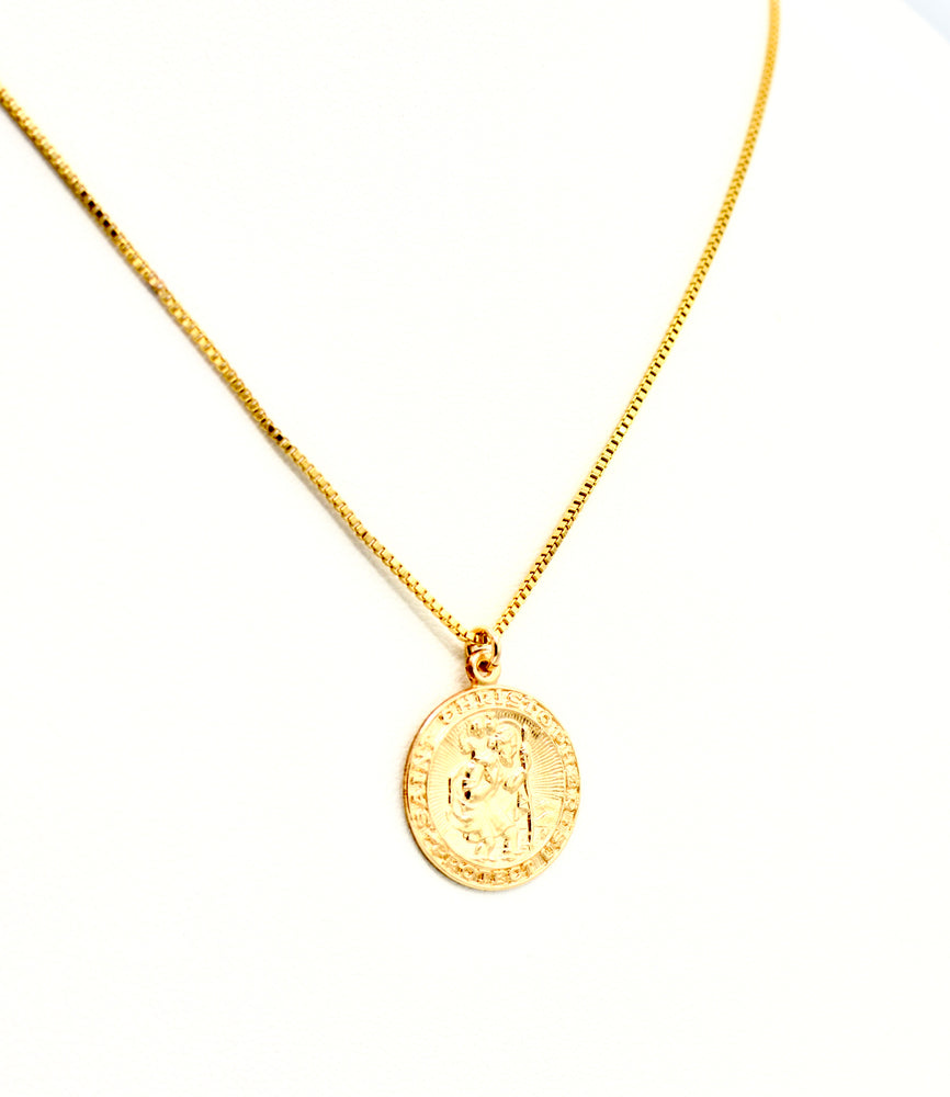 Large St. Christopher Medallion Necklace