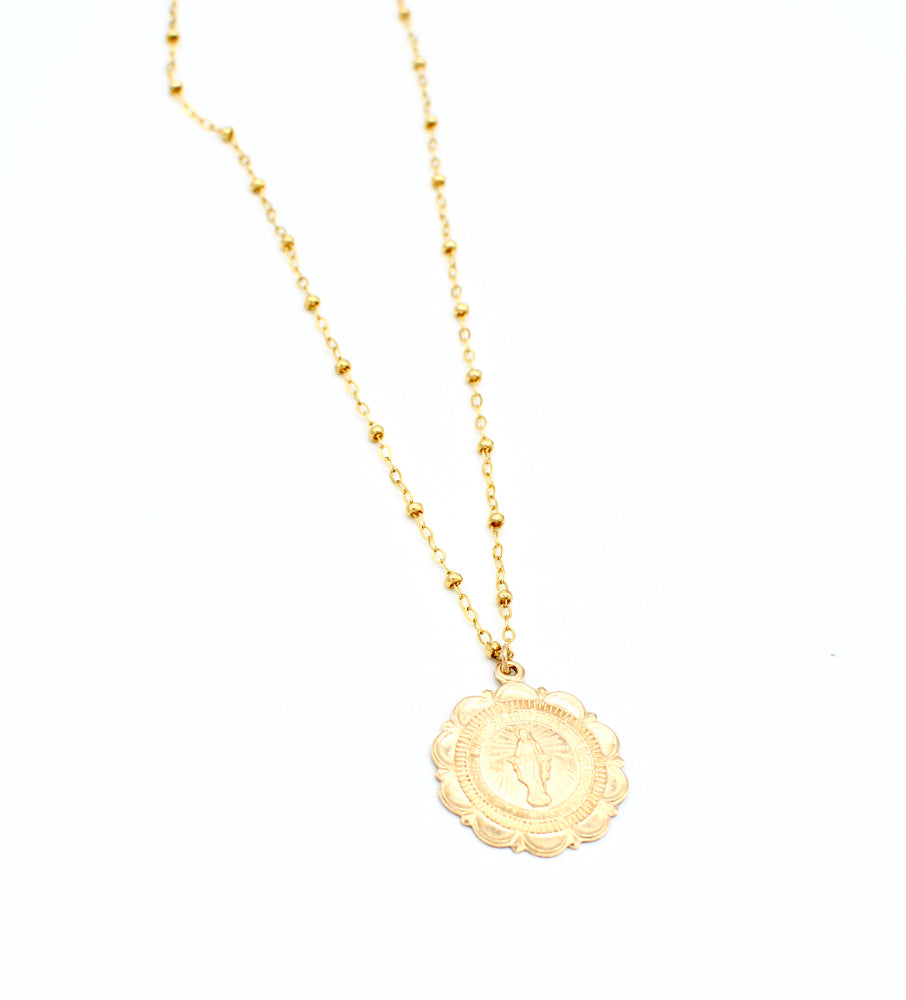 Scalloped Miraculous Medallion Necklace