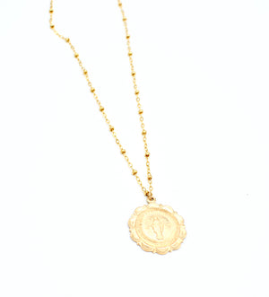 Scalloped Miraculous Medallion Necklace