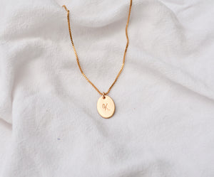 Oval Initial Necklace