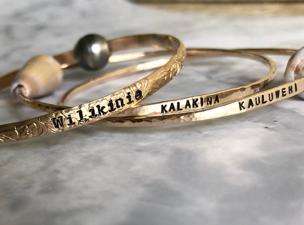 
            
                Load image into Gallery viewer, Custom Bangle Stamping
            
        
